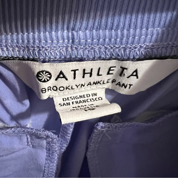Athleta Blue Brooklyn Ankle Pants Size 10 Lavender Purple Active Sporty - Picture 5 of 9